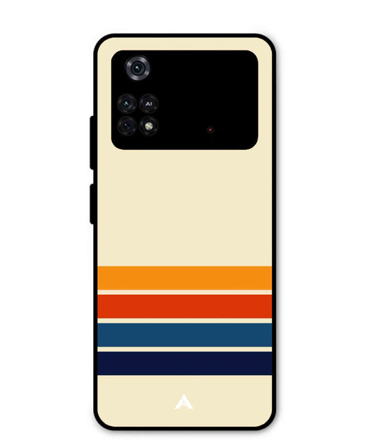 Stripe Pattern 12 Metal Back Cover Phone Case for Poco M4 Pro 4G
