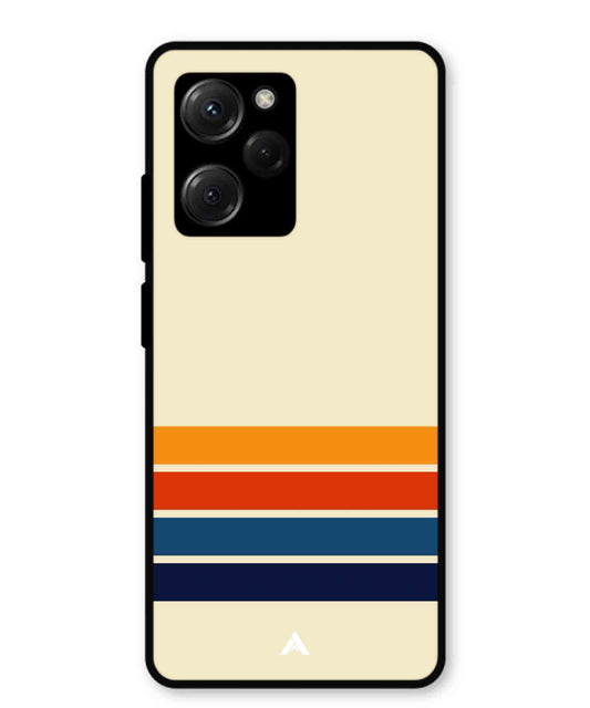 Stripe Pattern 12 Metal Back Cover Phone Case for Poco X5 Pro