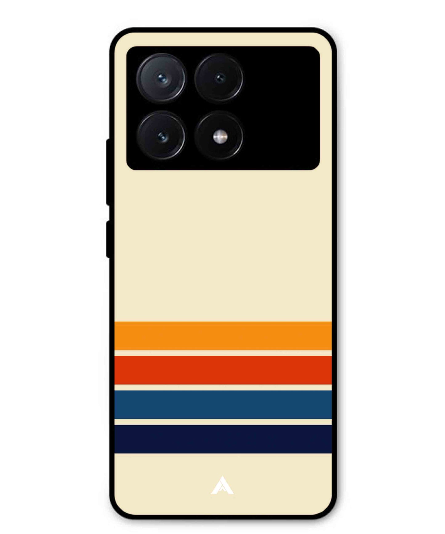 Stripe Pattern 12 Metal Back Cover Phone Case for Poco X6 Pro