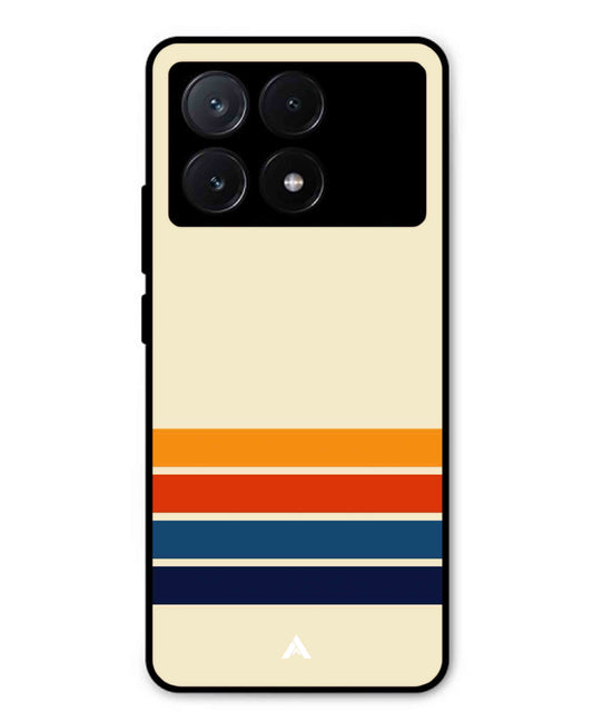 Stripe Pattern 12 Metal Back Cover Phone Case for Poco X6 Pro