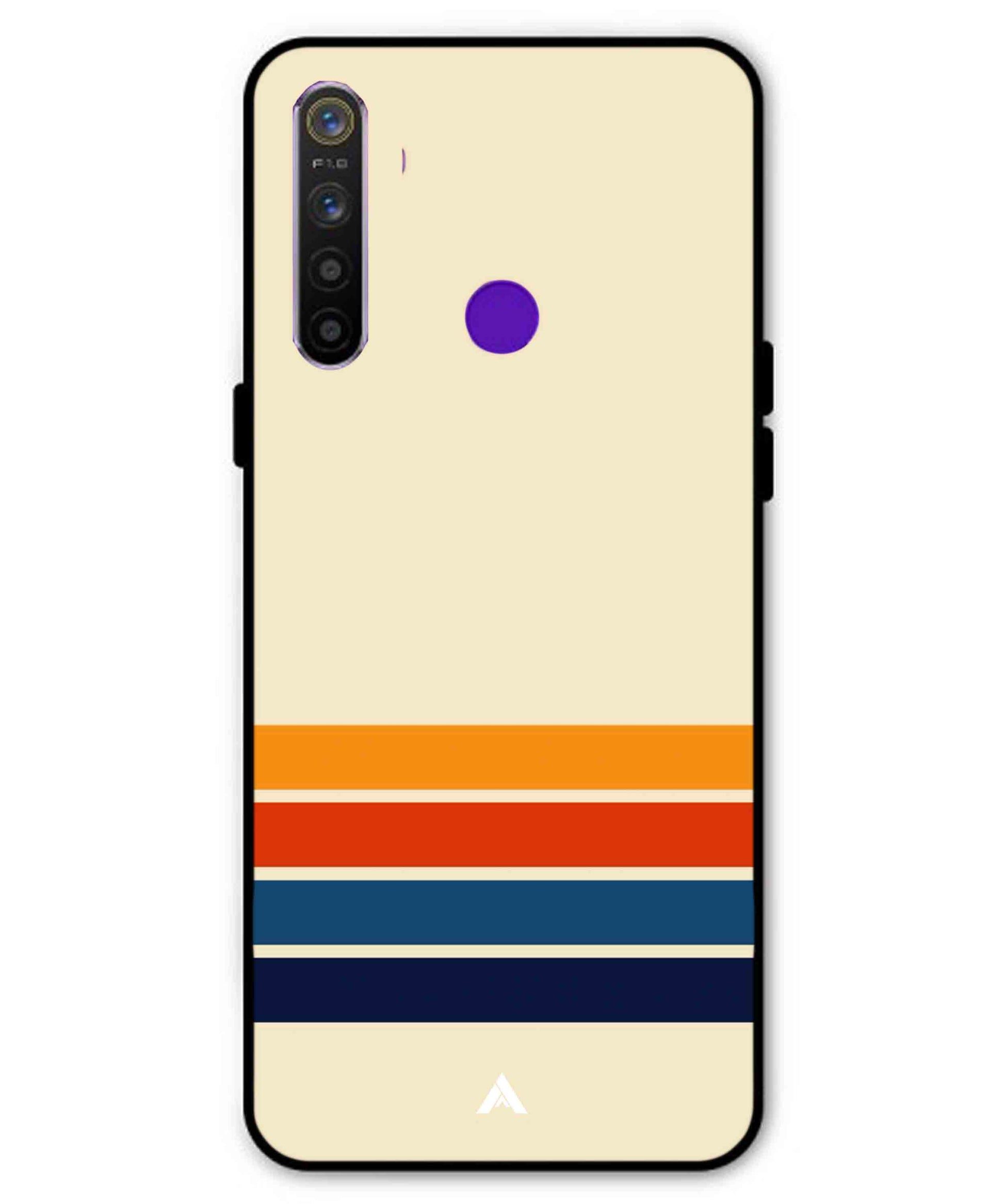 Stripe Pattern 12 Metal Back Cover Phone Case for Realme 5s