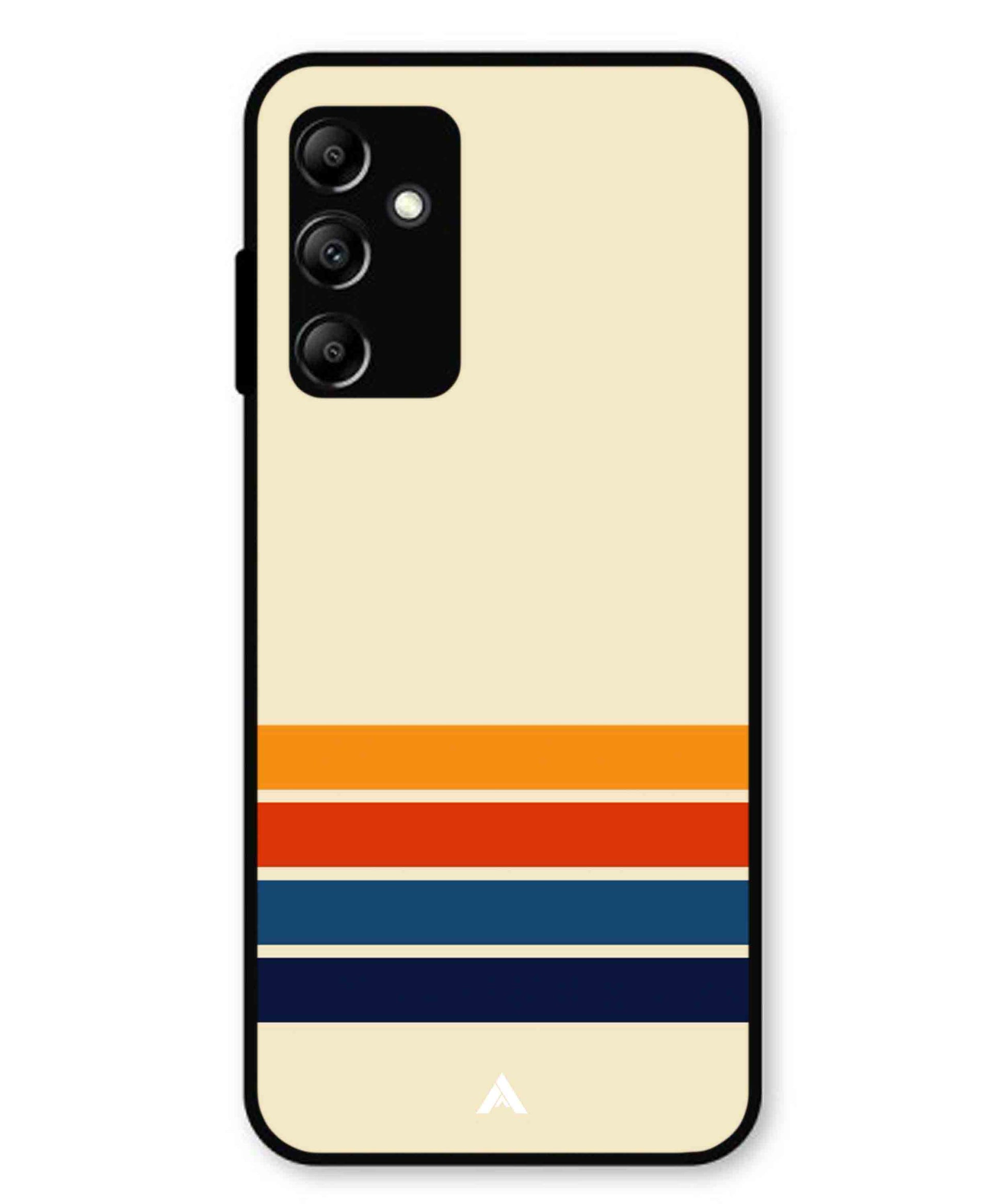 Stripe Pattern 12 Metal Back Cover Phone Case for Samsung Galaxy A14 5G