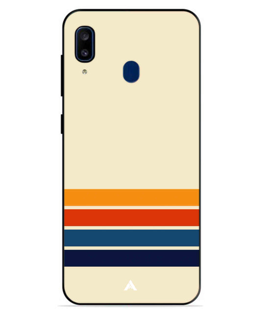 Stripe Pattern 12 Metal Back Cover Phone Case for Samsung Galaxy A20