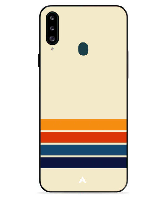Stripe Pattern 12 Metal Back Cover Phone Case for Samsung Galaxy A70
