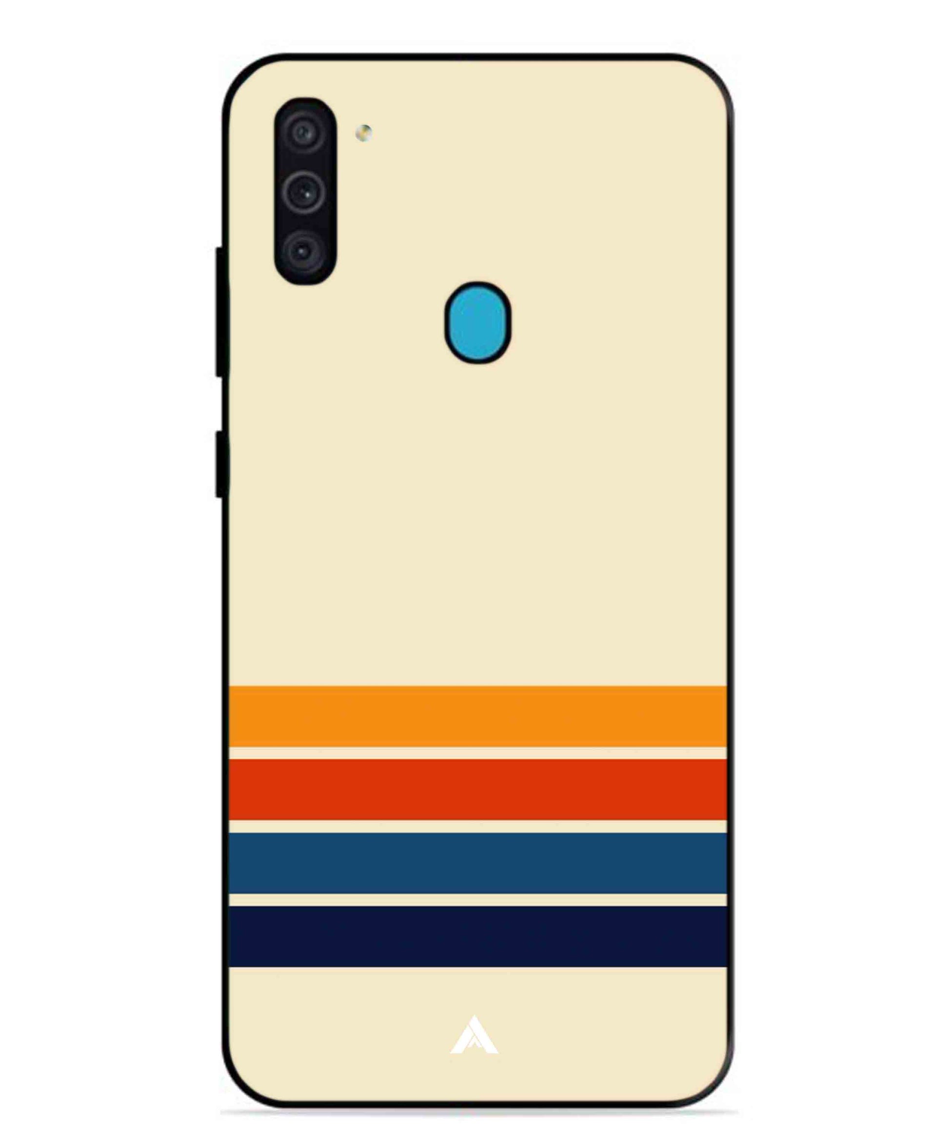 Stripe Pattern 12 Metal Back Cover Phone Case for Samsung Galaxy F11