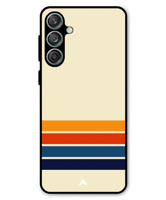 Stripe Pattern 12 Metal Back Cover Phone Case for Samsung Galaxy M55