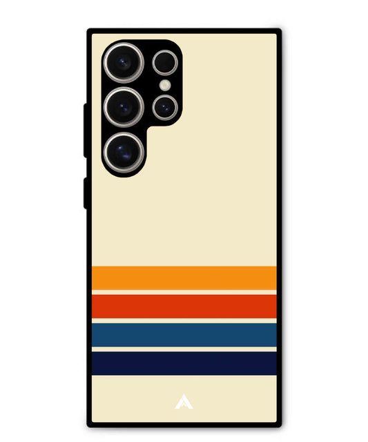 Stripe Pattern 12 Metal Back Cover Phone Case for Samsung Galaxy S24 Ultra