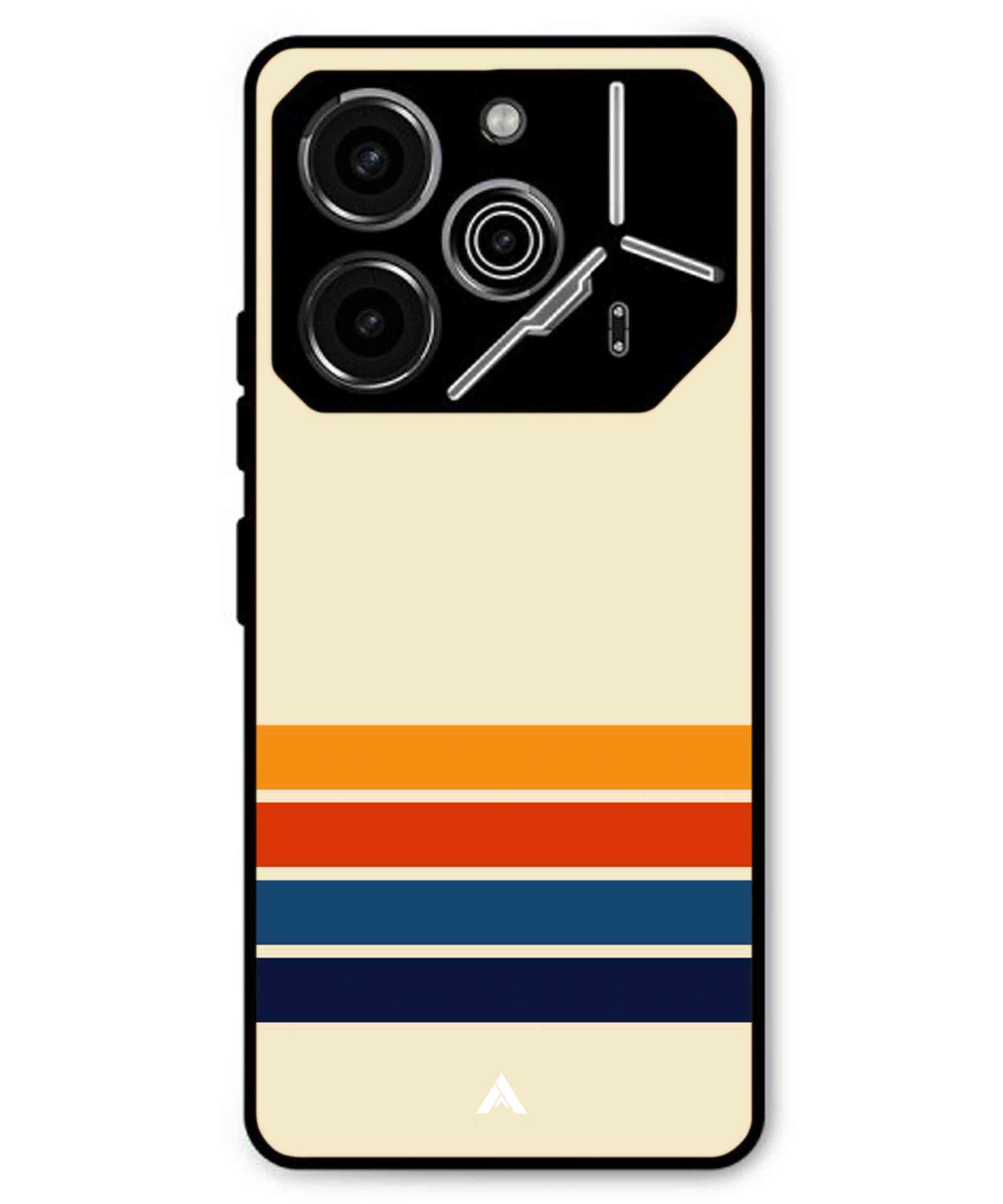 Stripe Pattern 12 Metal Back Cover Phone Case for Tecno Pova 6