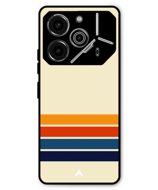 Stripe Pattern 12 Metal Back Cover Phone Case for Tecno Pova 6 Pro