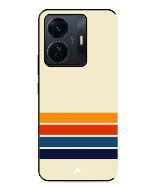 Stripe Pattern 12 Metal Back Cover Phone Case for Vivo T1 Pro