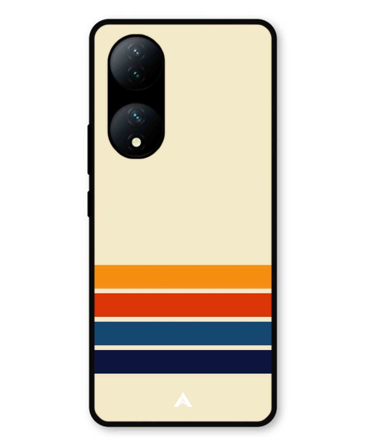 Stripe Pattern 12 Metal Back Cover Phone Case for Vivo T2