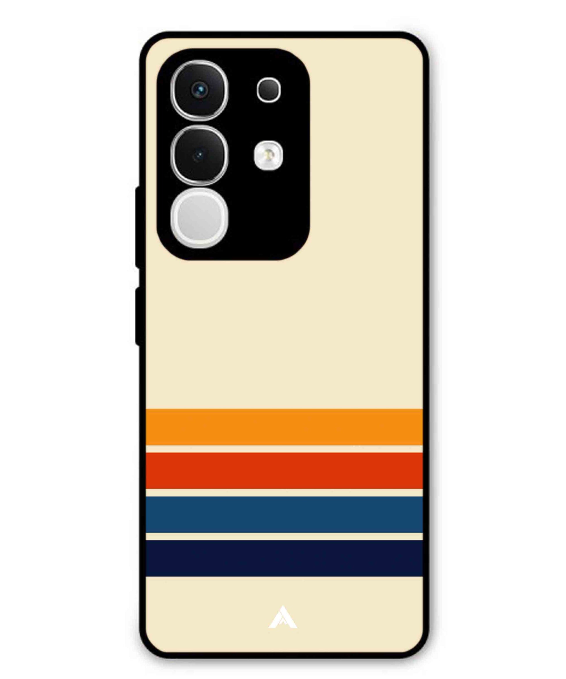 Stripe Pattern 12 Metal Back Cover Phone Case for Vivo T4X