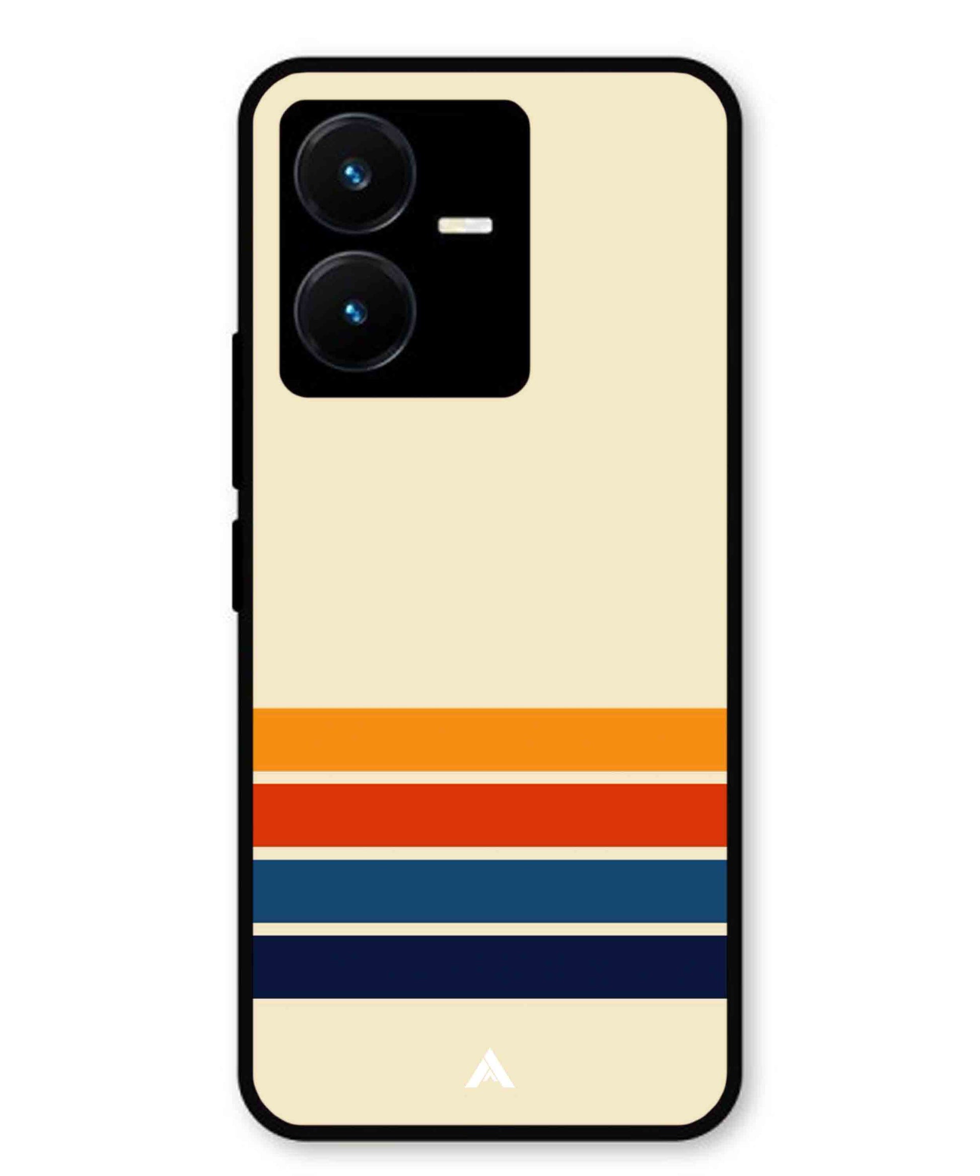 Stripe Pattern 12 Metal Back Cover Phone Case for Vivo Y22
