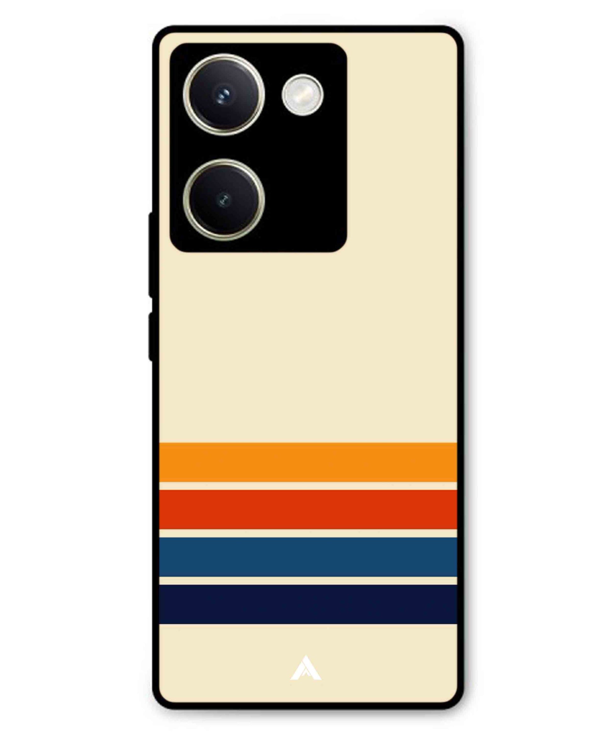 Stripe Pattern 12 Metal Back Cover Phone Case for Vivo Y300 Plus