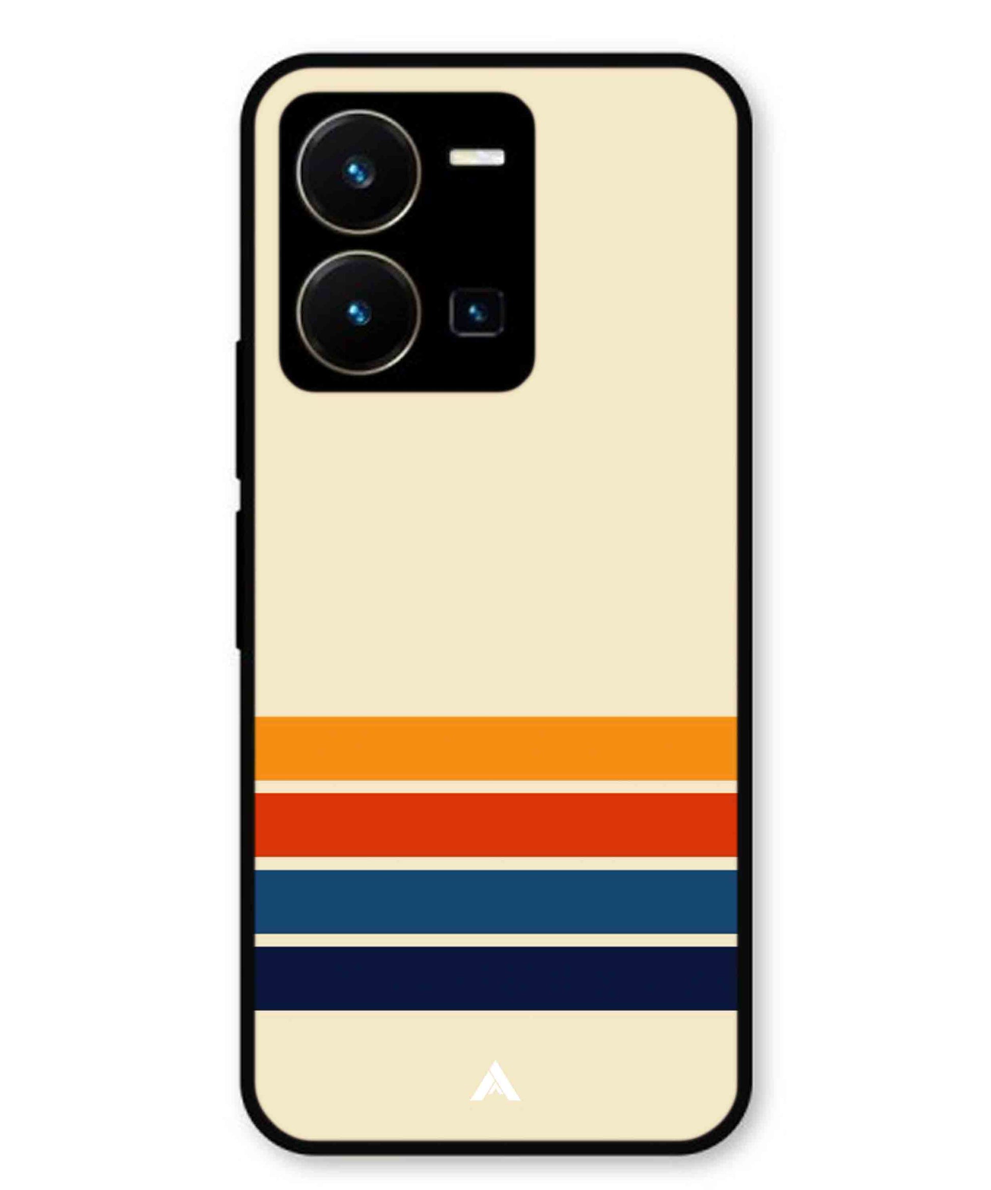 Stripe Pattern 12 Metal Back Cover Phone Case for Vivo Y35
