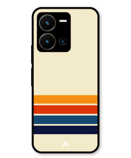 Stripe Pattern 12 Metal Back Cover Phone Case for Vivo Y35