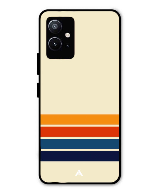 Stripe Pattern 12 Metal Back Cover Phone Case for Vivo Y75 5G