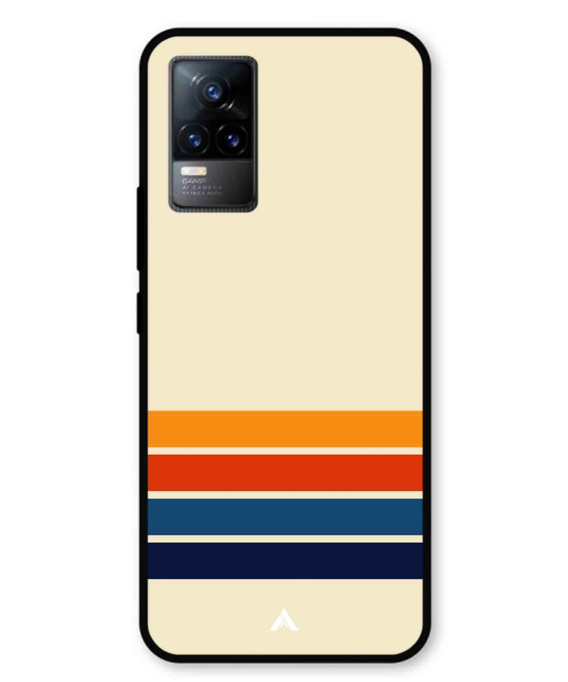 Stripe Pattern 12 Metal Back Cover Phone Case for Vivo v21e 4G