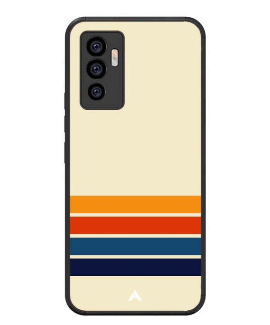 Stripe Pattern 12 Metal Back Cover Phone Case for Vivo v23e