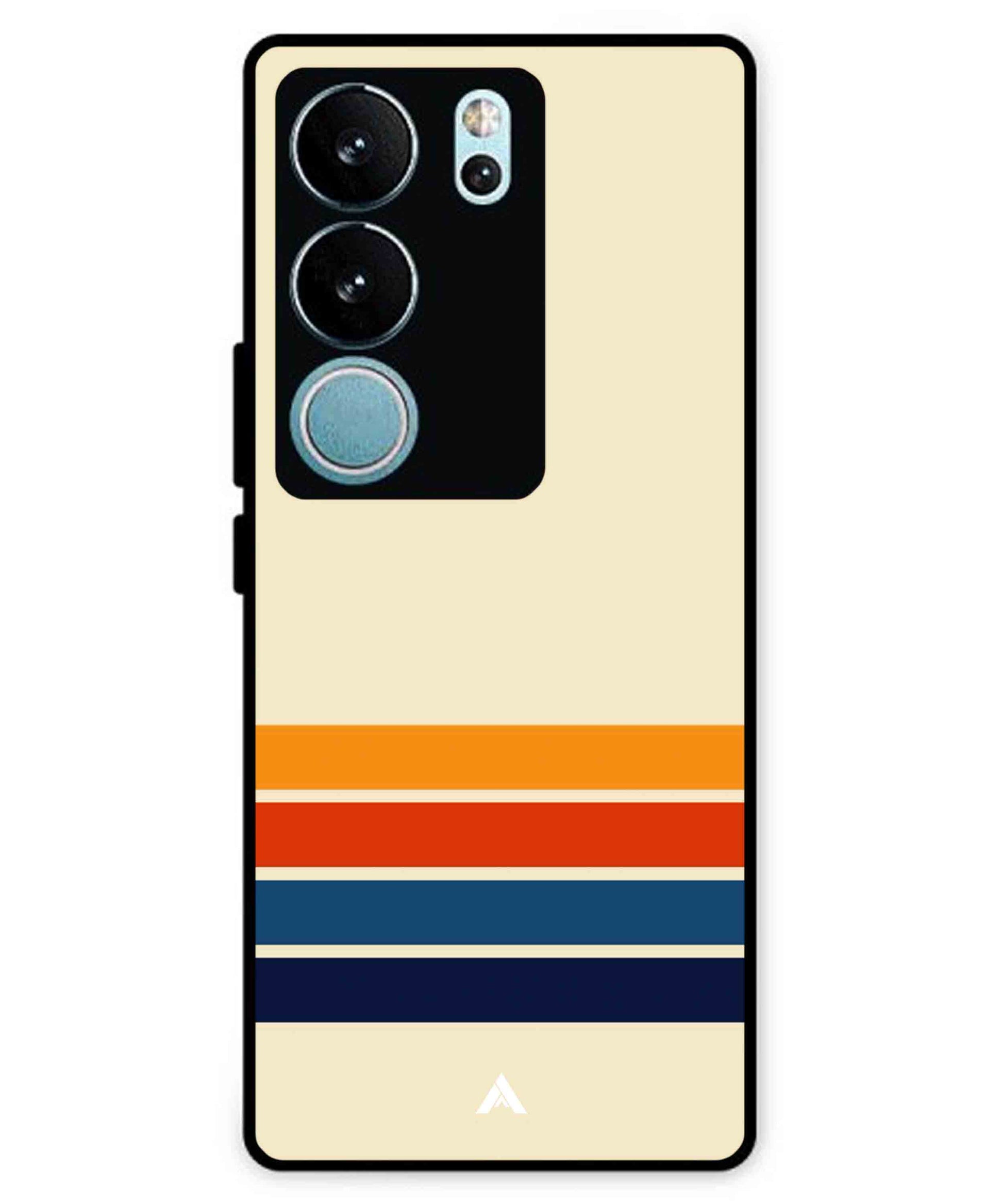 Stripe Pattern 12 Metal Back Cover Phone Case for Vivo v29