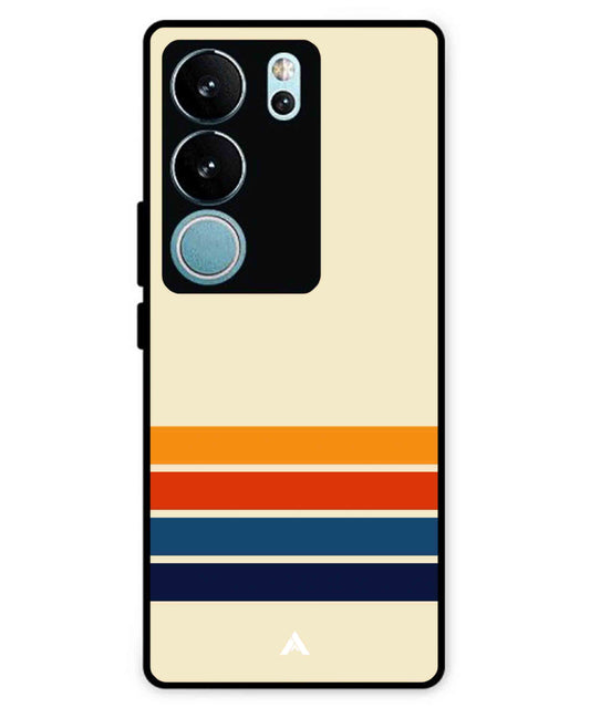 Stripe Pattern 12 Metal Back Cover Phone Case for Vivo v29 Pro