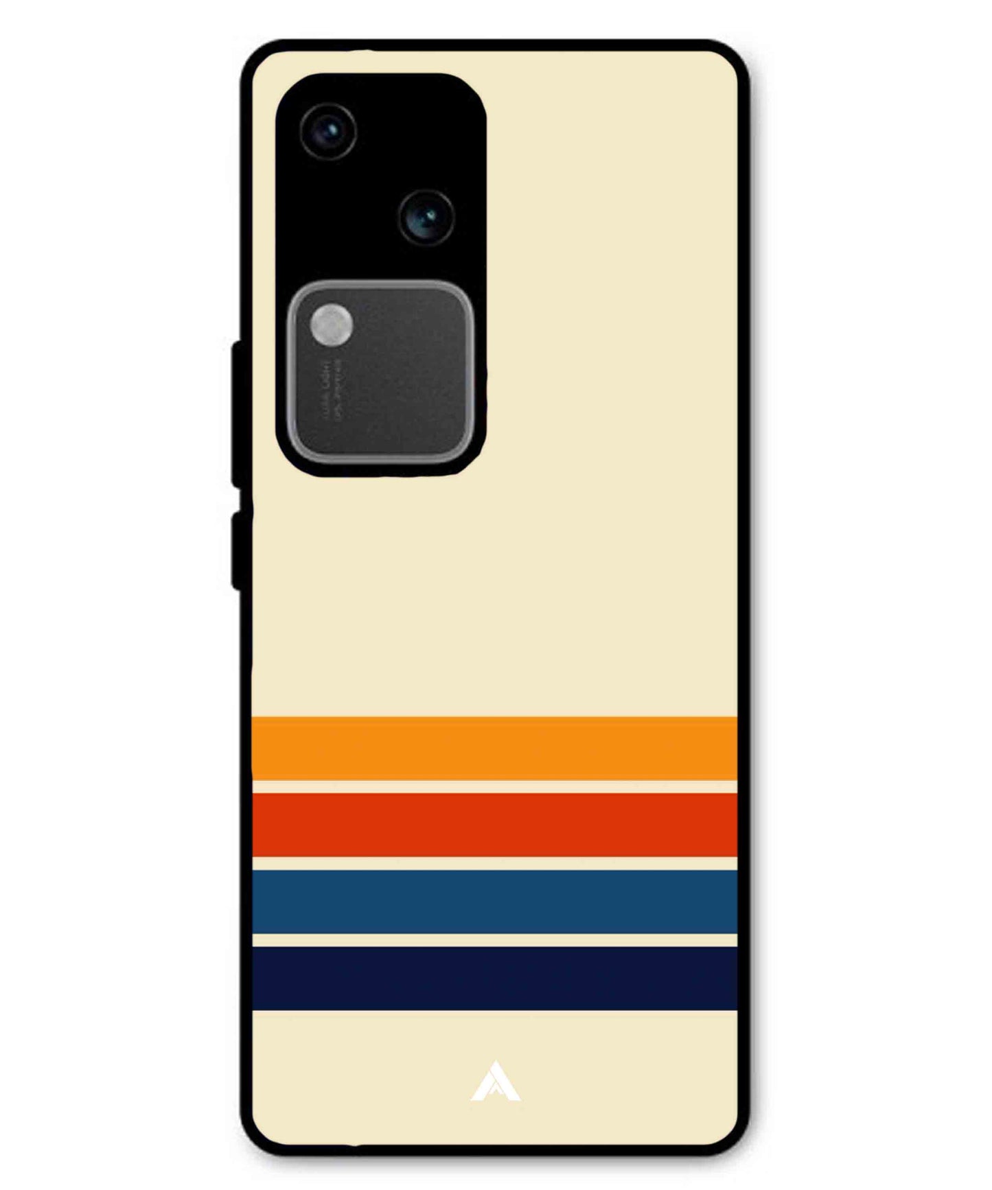 Stripe Pattern 12 Metal Back Cover Phone Case for Vivo v30