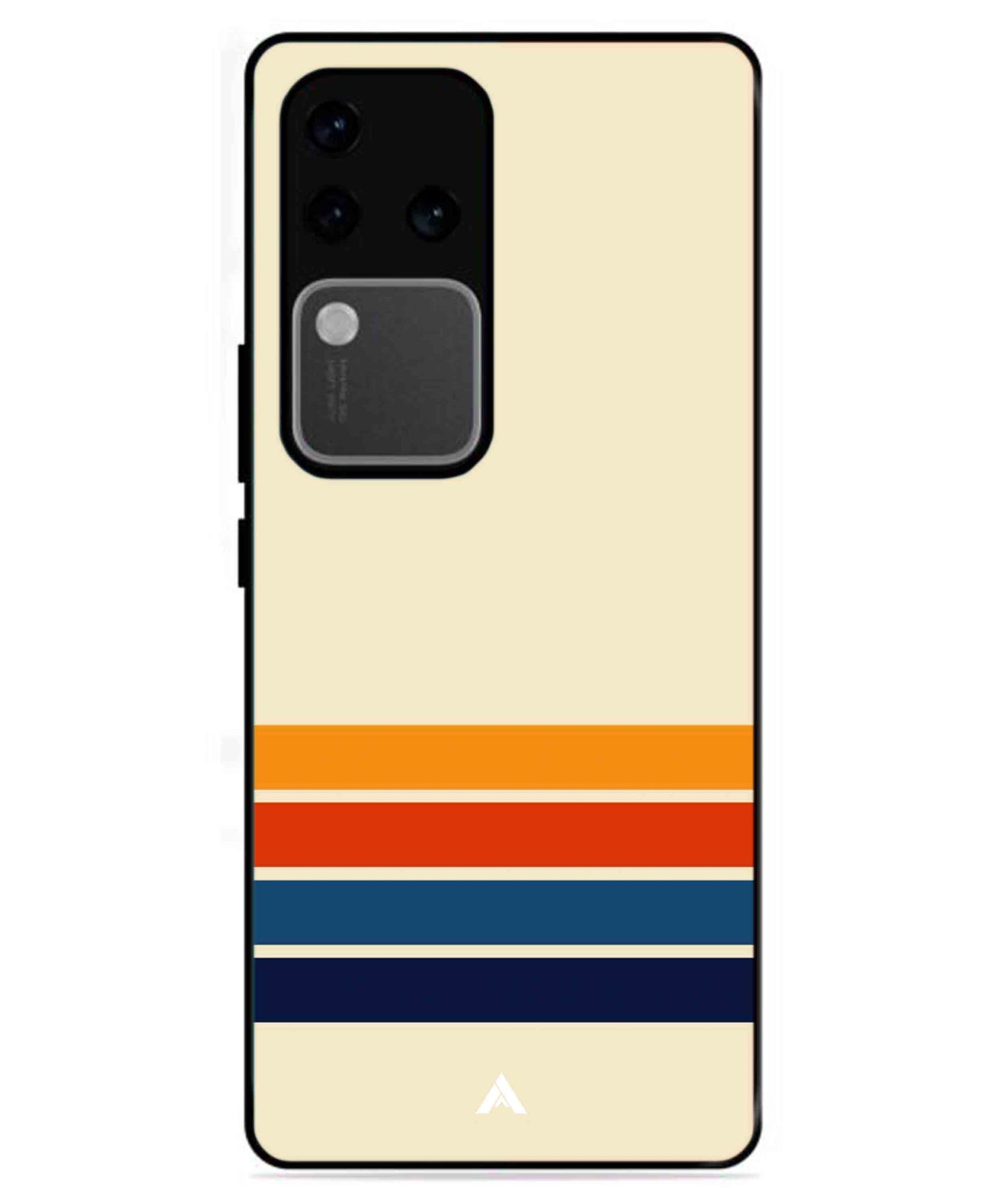Stripe Pattern 12 Metal Back Cover Phone Case for Vivo v30 Pro