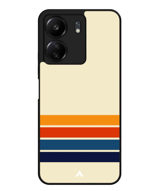 Stripe Pattern 12 Metal Back Cover Phone Case for Xiaomi Redmi 13C 4G