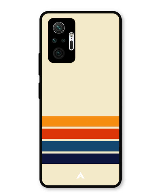 Stripe Pattern 12 Metal Back Cover Phone Case for Xiaomi Redmi Note 10 Lite