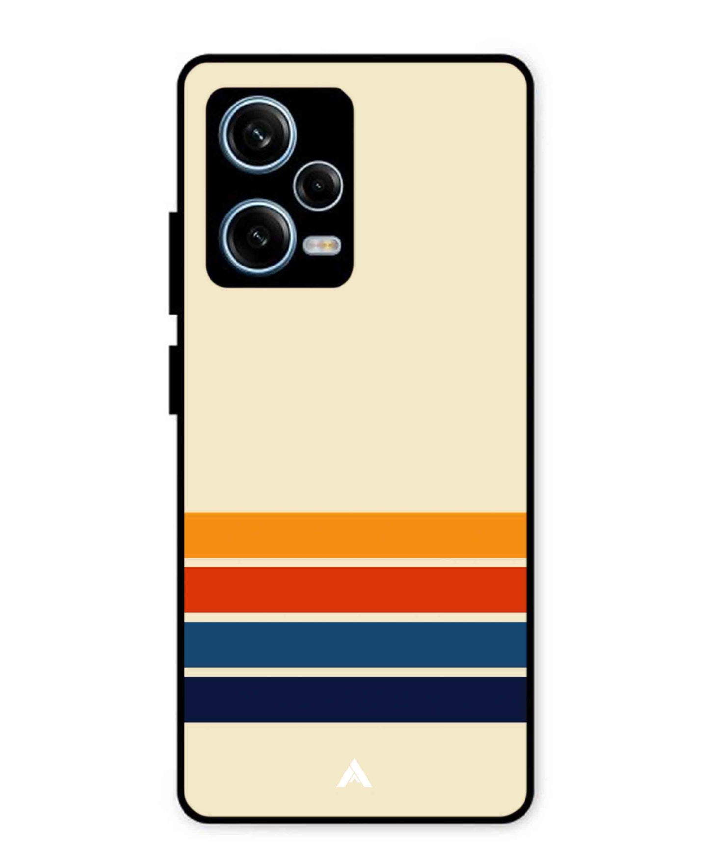 Stripe Pattern 12 Metal Back Cover Phone Case for Xiaomi Redmi Note 12 Pro Plus