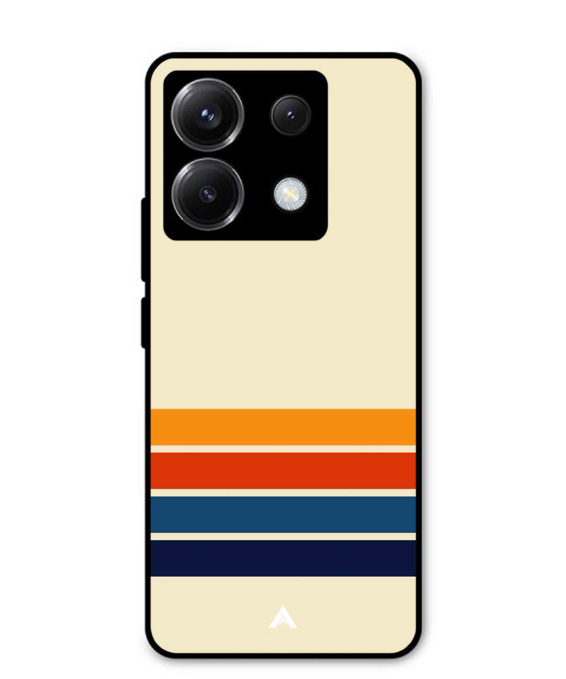 Stripe Pattern 12 Metal Back Cover Phone Case for Xiaomi Redmi Note 13 Pro