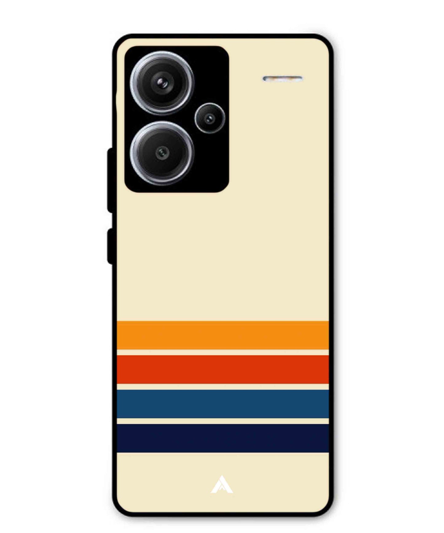 Stripe Pattern 12 Metal Back Cover Phone Case for Xiaomi Redmi Note 13 Pro Plus