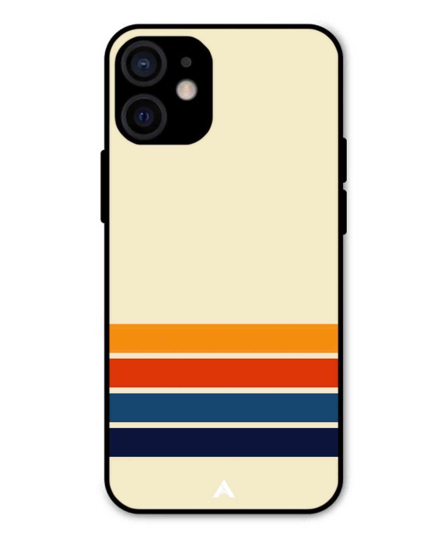 Stripe Pattern 12 Metal Back Cover Phone Case for iPhone 12 Mini