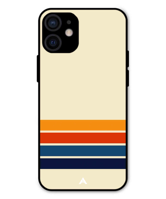 Stripe Pattern 12 Metal Back Cover Phone Case for iPhone 13 Mini