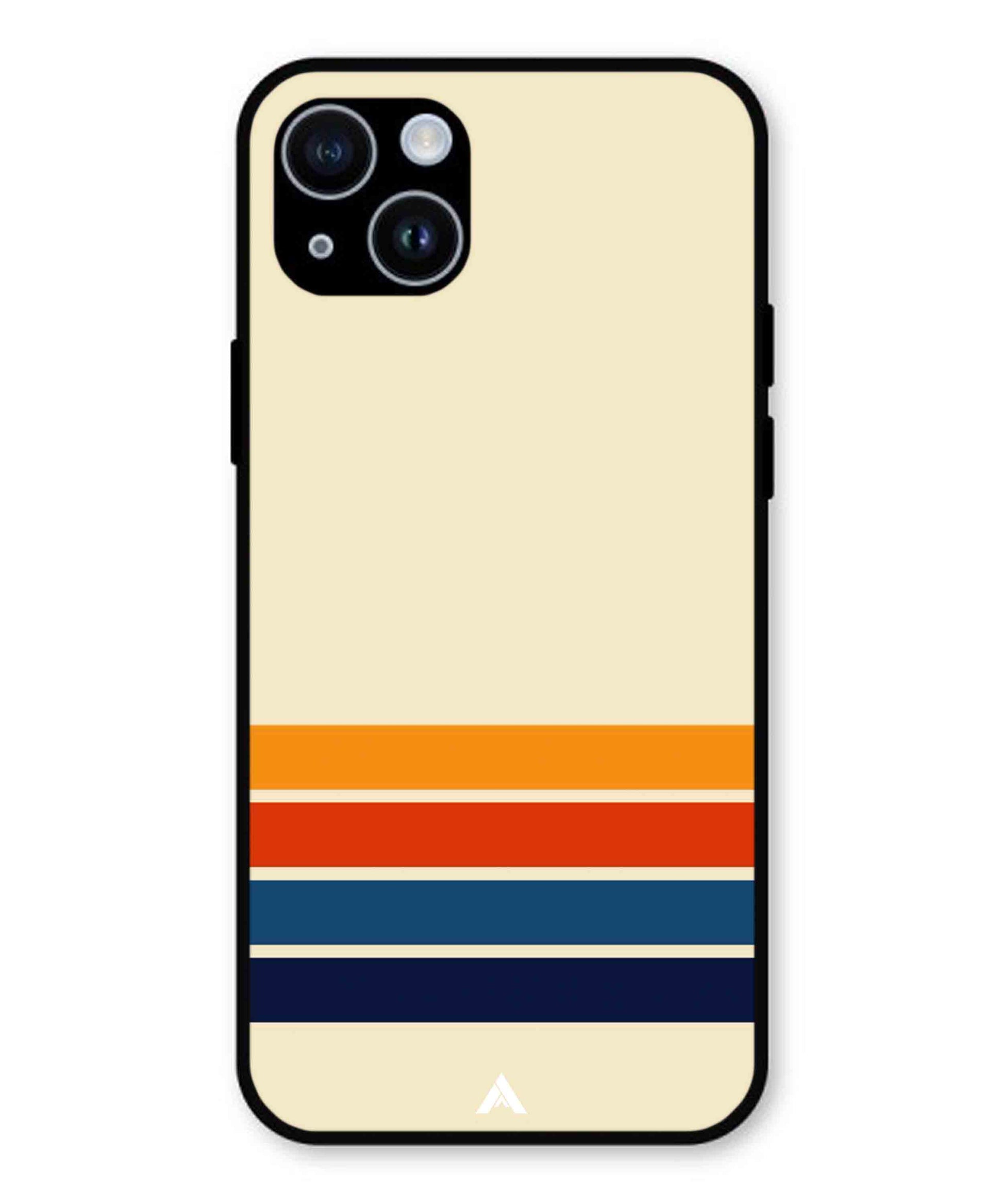 Stripe Pattern 12 Metal Back Cover Phone Case for iPhone 14