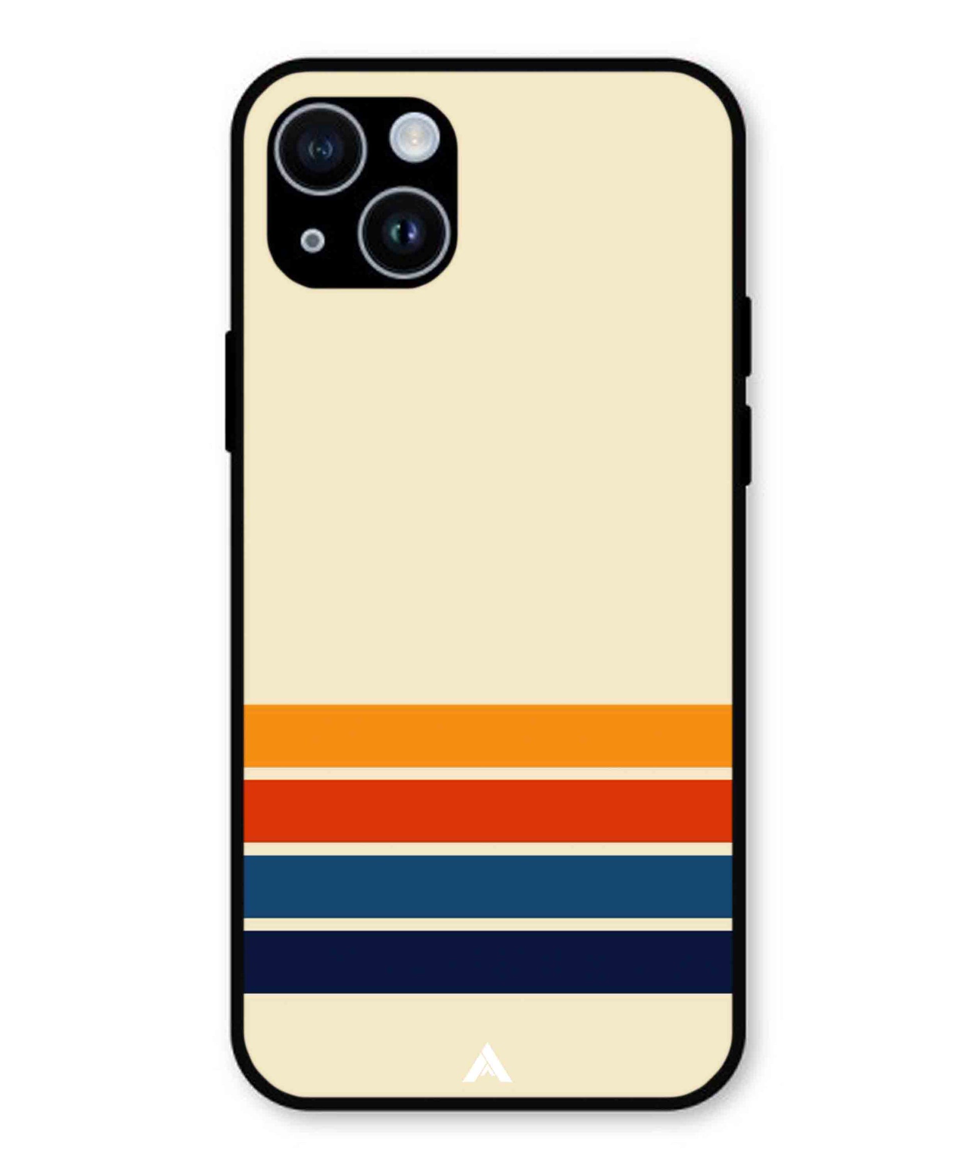 Stripe Pattern 12 Metal Back Cover Phone Case for iPhone 15