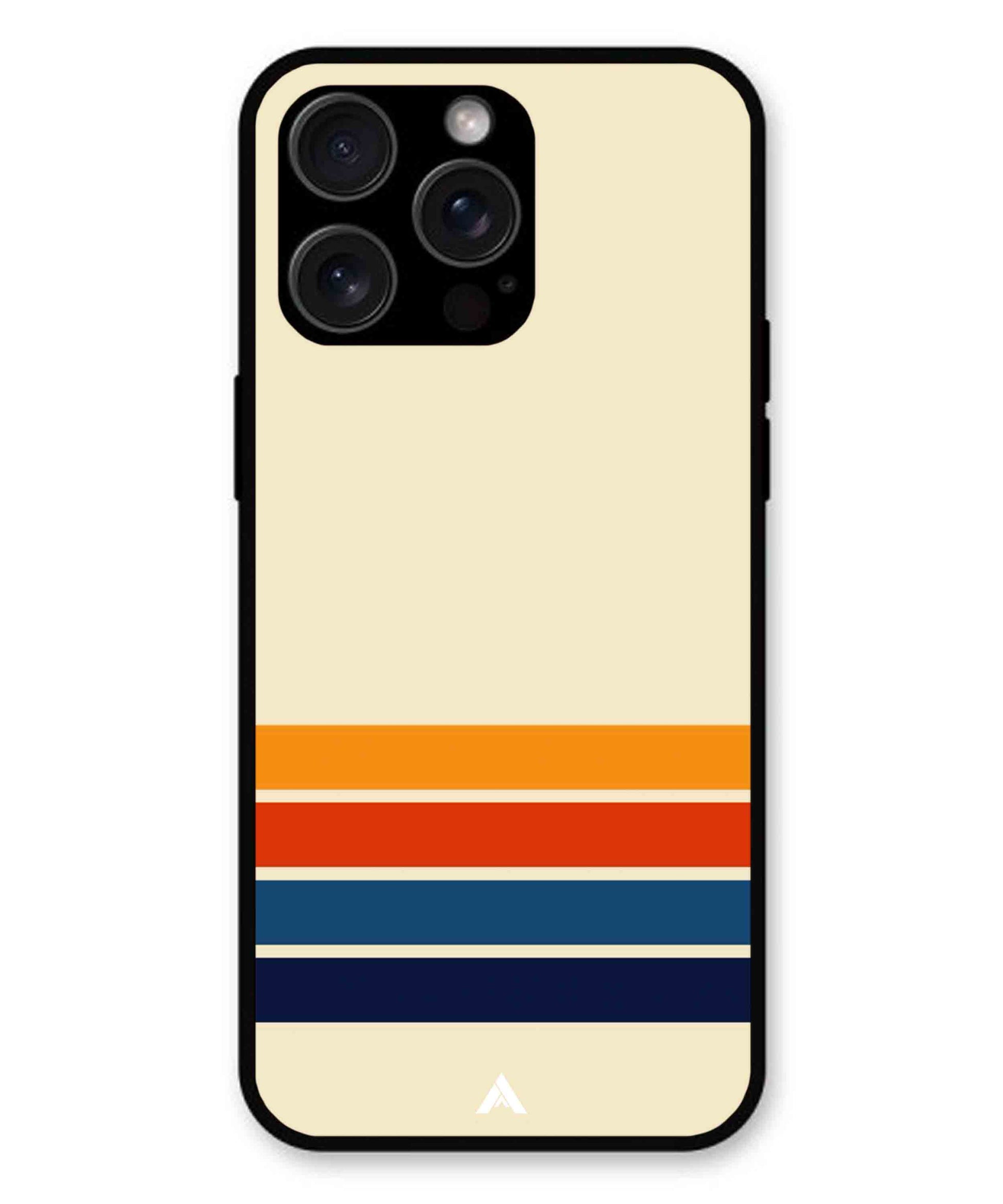 Stripe Pattern 12 Metal Back Cover Phone Case for iPhone 15 Pro Max