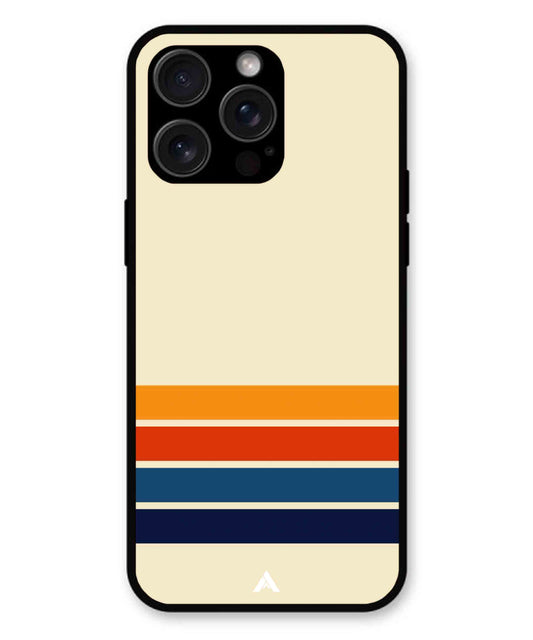 Stripe Pattern 12 Metal Back Cover Phone Case for iPhone 15 Pro Max
