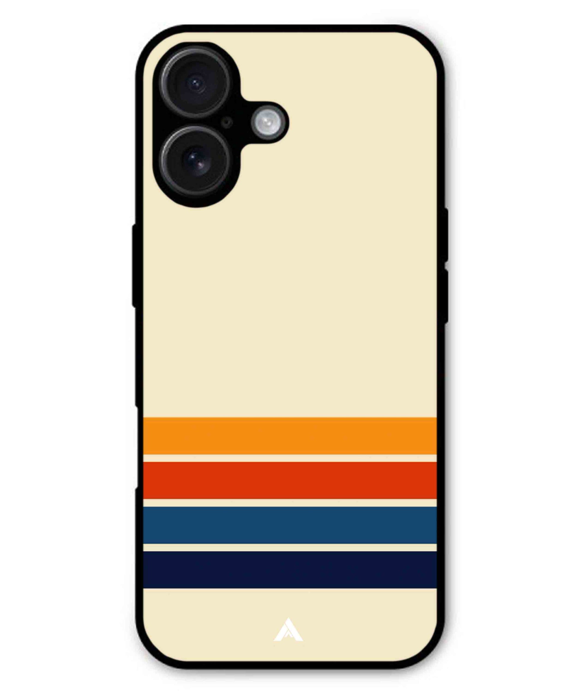 Stripe Pattern 12 Metal Back Cover Phone Case for iPhone 16 Plus