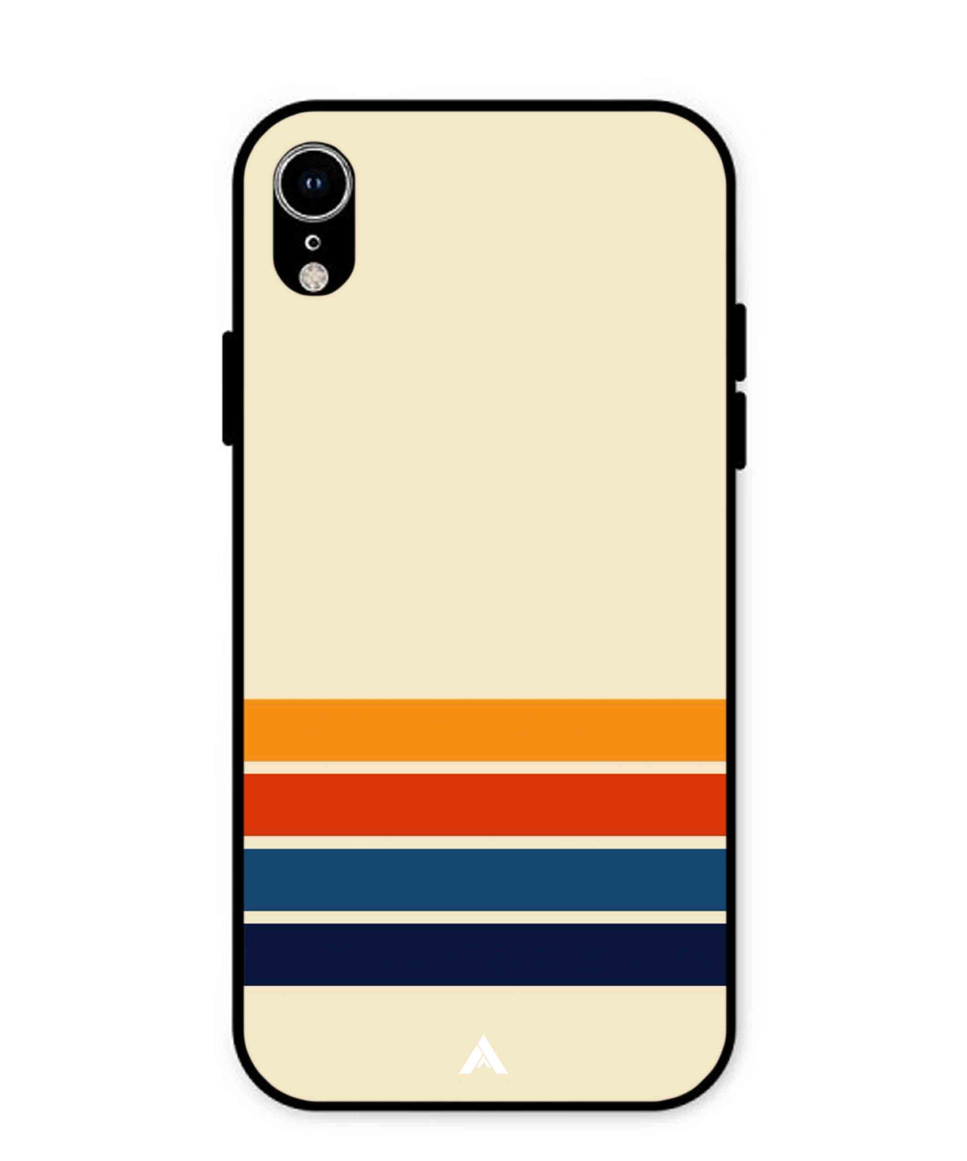 Stripe Pattern 12 Metal Back Cover Phone Case for iPhone Xr
