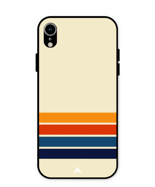 Stripe Pattern 12 Metal Back Cover Phone Case for iPhone Xr