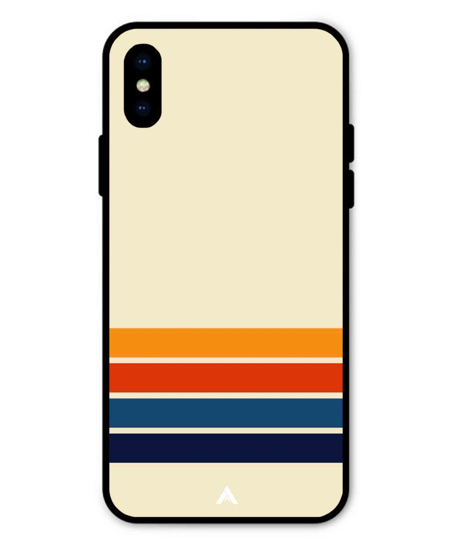 Stripe Pattern 12 Metal Back Cover Phone Case for iPhone Xs
