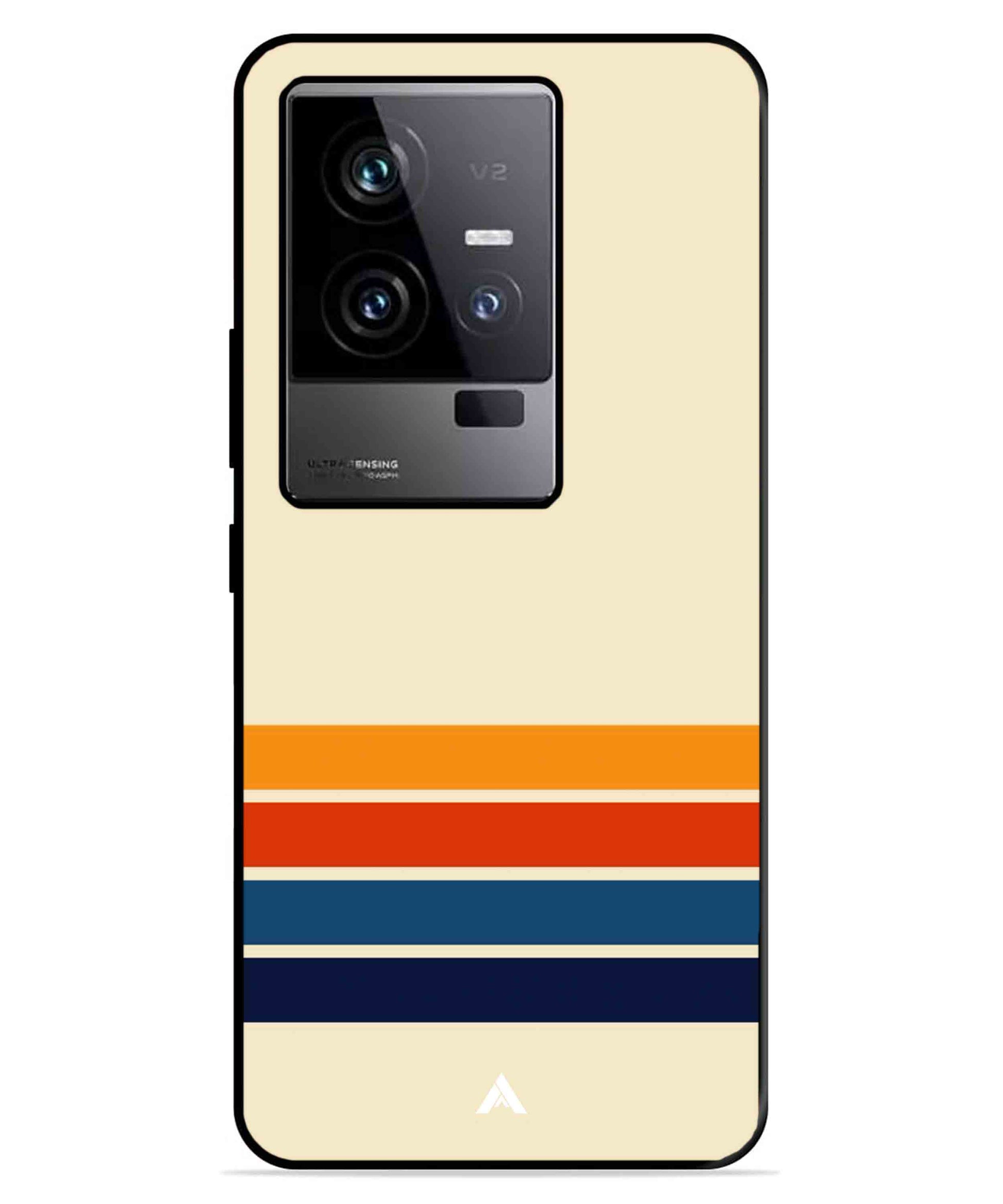 Stripe Pattern 12 Metal Back Cover Phone Case for iQOO 11