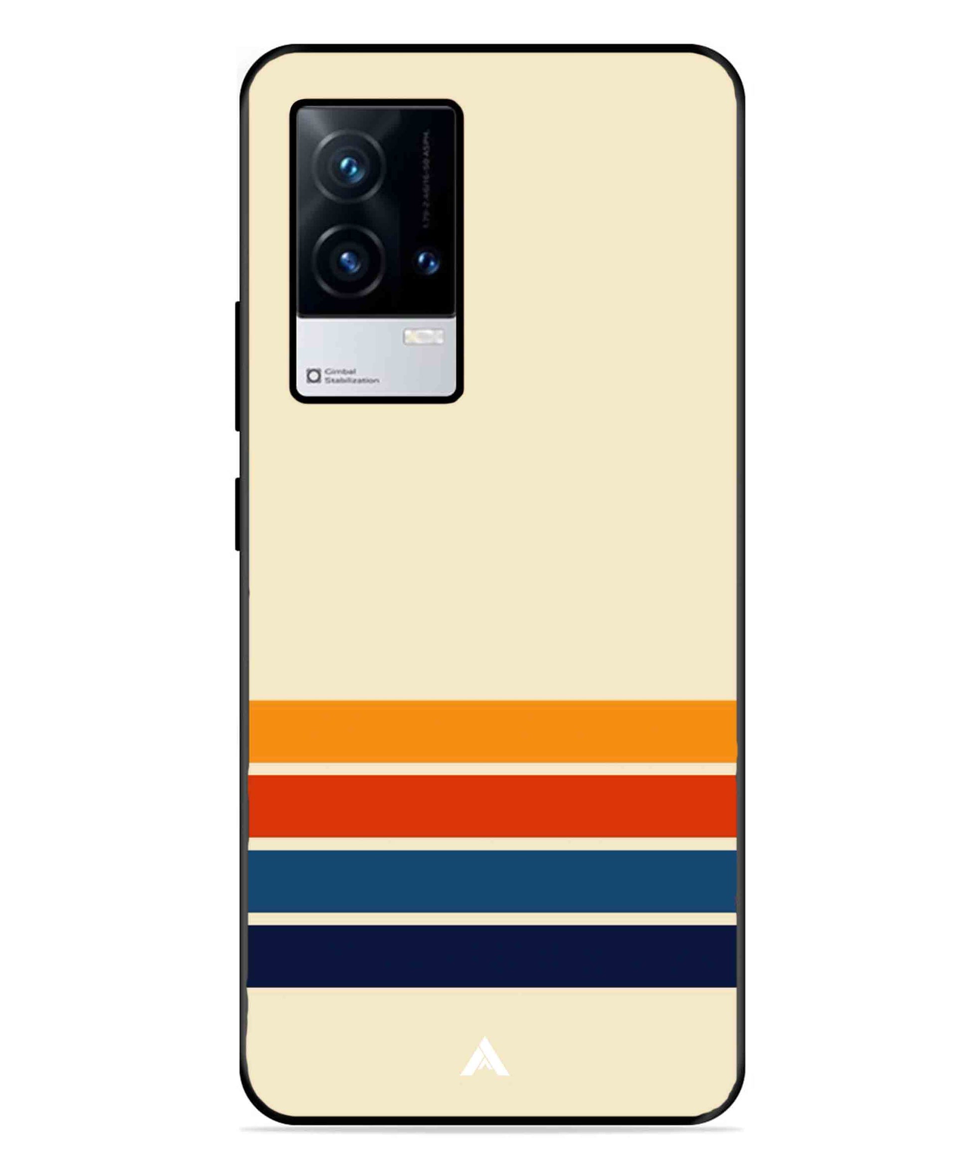 Stripe Pattern 12 Metal Back Cover Phone Case for iQOO 8