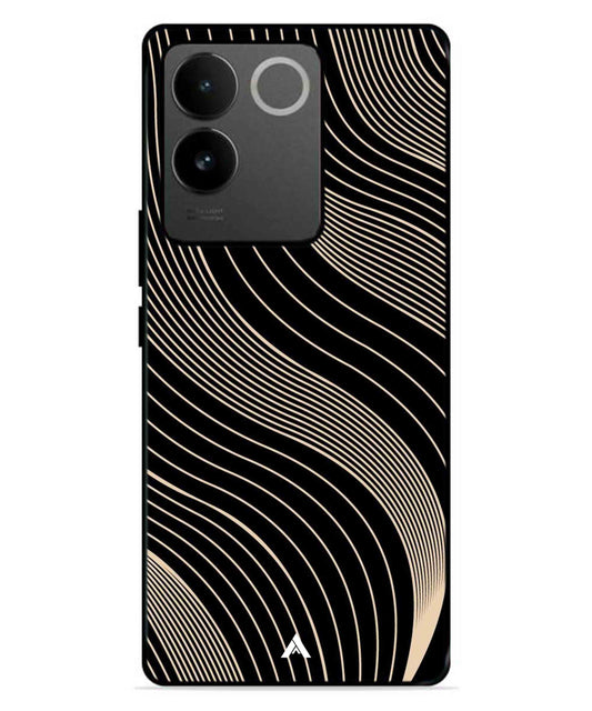 Stripe Pattern 13 Metal Back Cover Phone Case for IQOO Z7 Pro