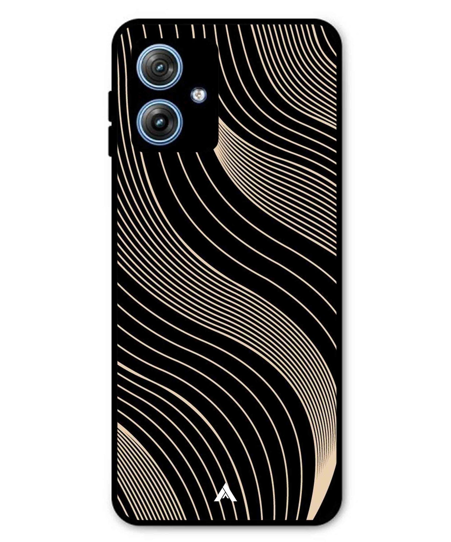 Stripe Pattern 13 Metal Back Cover Phone Case for Moto G54