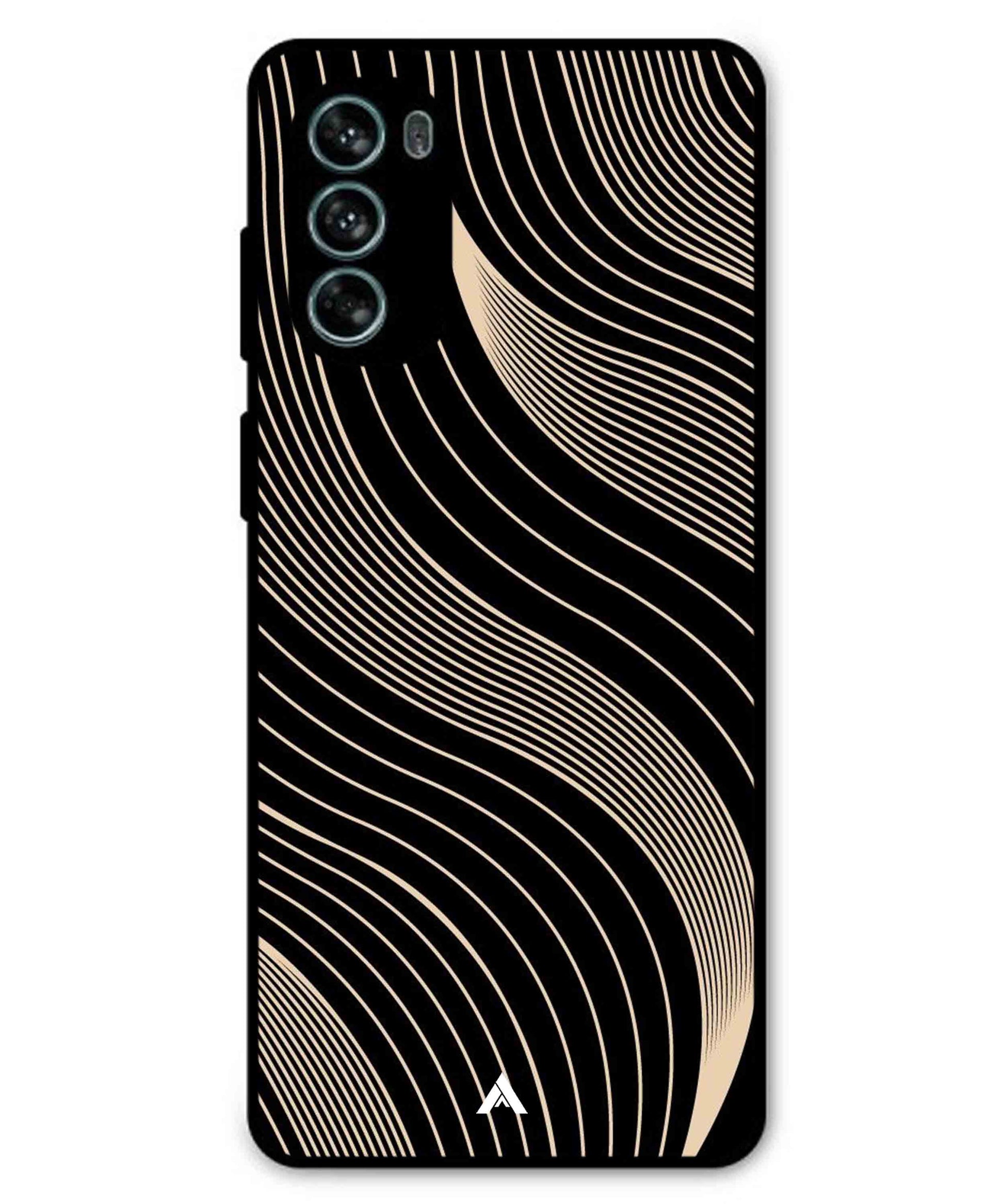 Stripe Pattern 13 Metal Back Cover Phone Case for Moto G62