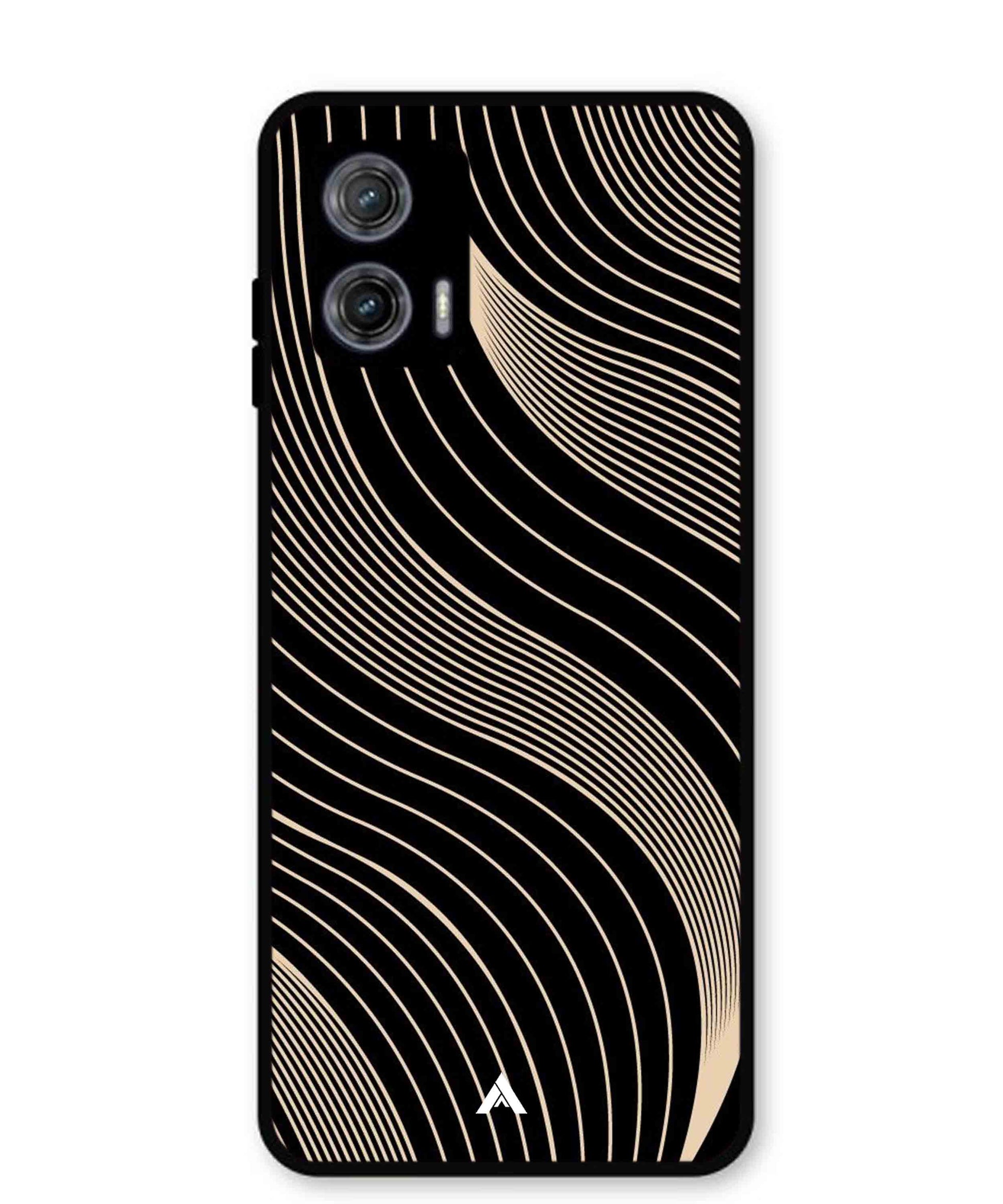 Stripe Pattern 13 Metal Back Cover Phone Case for Moto G73