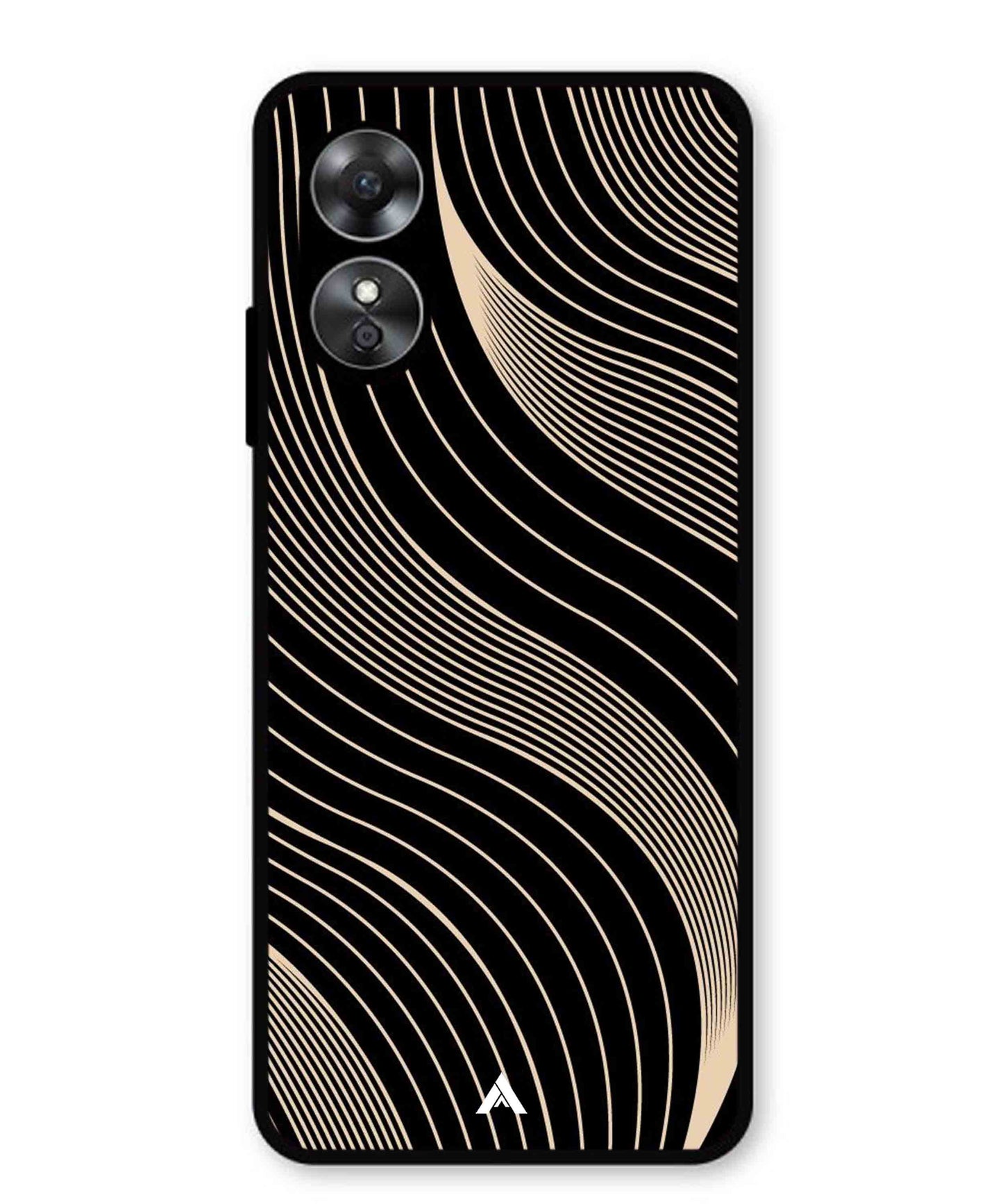 Stripe Pattern 13 Metal Back Cover Phone Case for Oppo A17