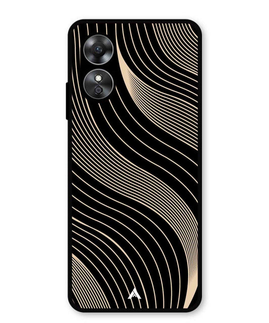 Stripe Pattern 13 Metal Back Cover Phone Case for Oppo A17